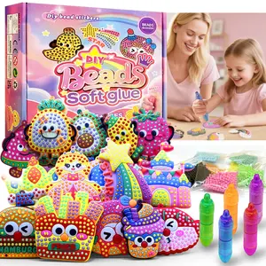 VATTAFRAST DIY Bead Art & Mosaic Kit for Kids Ages 6-12 Complete Craft Set with 15PCS Colorful Templates Fun Stencils Creative Arts Crafts Activity for Boys Girls