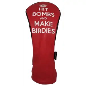Hit Bombs & Make Birdies Embroidered Driver Headcover by ReadyGOLF