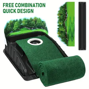 Golf Accelerator Pro - Durable Polyester Indoor Putting Mat with Auto-Ball Return & Behind-the-Hole Collector, 3, 5, 7ft Guides - Perfect for Home & Outdoor Practice