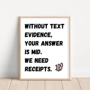 (No Frame) English Classroom Poster; ELA Classroom Decor; High School English Class, Language Arts Writing Posters; English Teacher Grammar Posters