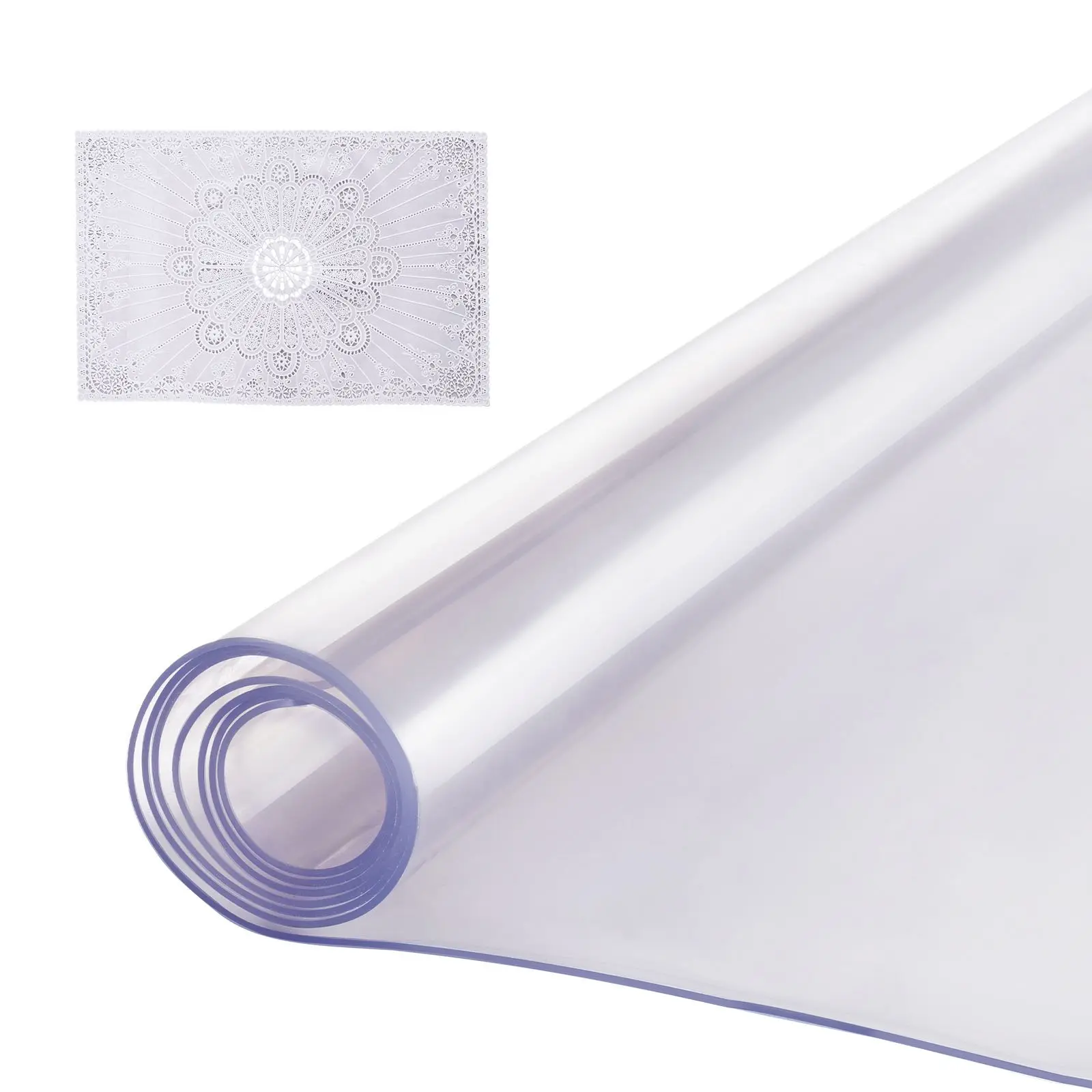【Summerfinds】VEVOR Plastic Table Cover, 42 x 60 Inch 2.0 mm Thick Clear Table Protector, Rectangle PVC Desk Mat, Waterproof & Easy Cleaning Desk Pad Tablecloth, for Office Dresser Dining Room Table Night Stand, Desk Protection