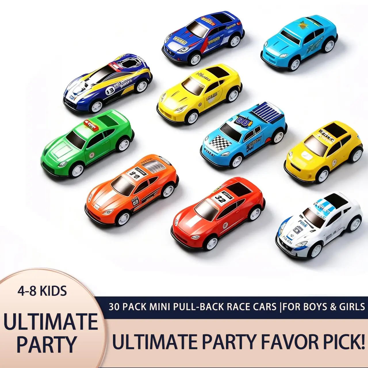 Vileafy Alloy Mini Cars Collectible Set - 30 Micro-Scale & Miniature Pull-Back Race Vehicles, Ideal for 4-8 Year Olds, Bulk Classroom Party Toys & Easter Egg Treasures, Micro-Scale Pull-Back Vehicles, Miniature Pull-Back Vehicles