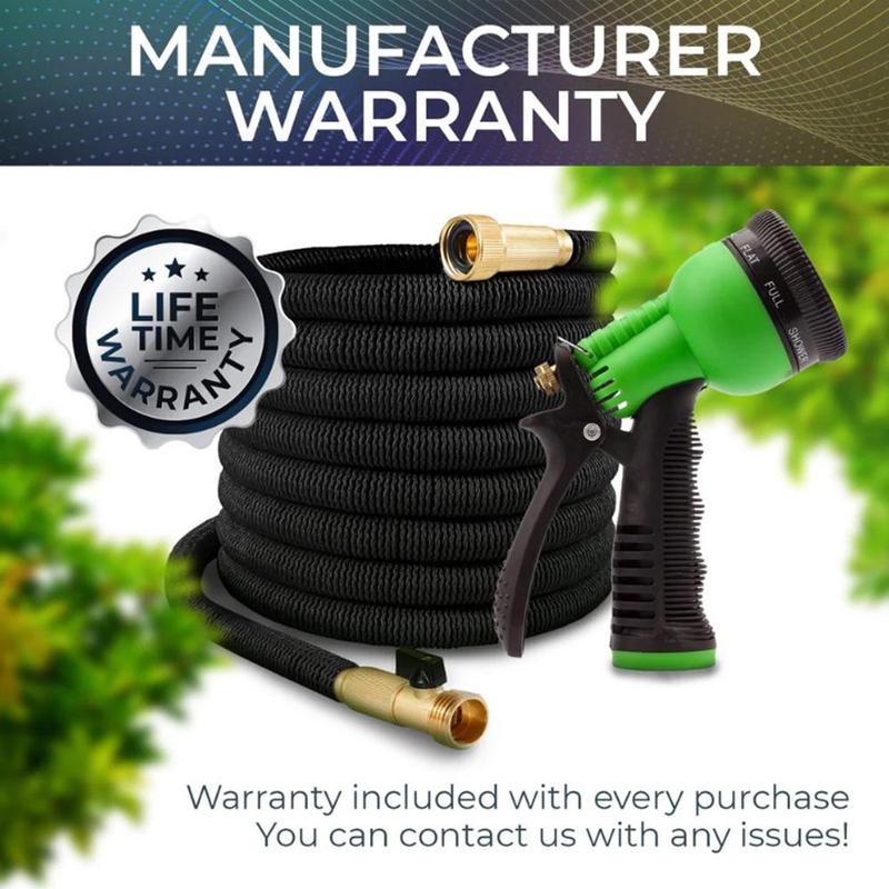 High Quality Car Washing Hose 3/4 in. x 50 75 100ft HEAVY DUTY Kink Free 4X Stronger Expandable Flexible Garden Water Hose with 10 Function Nozzles for Yard Outdoor Garden Watering Car Wash Lawn and RV