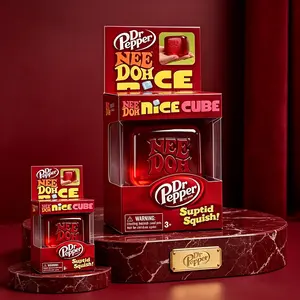 Dr Pepper 2026 NEW Needoh Nice Cube Water Drop Squeeze Toy Soft Squishy Fidget Toy Red Stylish Sensory Stress Relief Ball Perfect Gift for All Ages