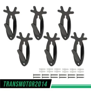 6Pcs European Wall Hanger Hook Deer Antelope Antler Skull Mount Bracket Black