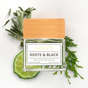 White & Black, Arlyn, Men Perfume, Eau de Parfum, Bergamot-Sage-Cedar, Long-Lasting, Vegan, Cruelty-Free, Made in USA – 50 ml | 1.7 Oz