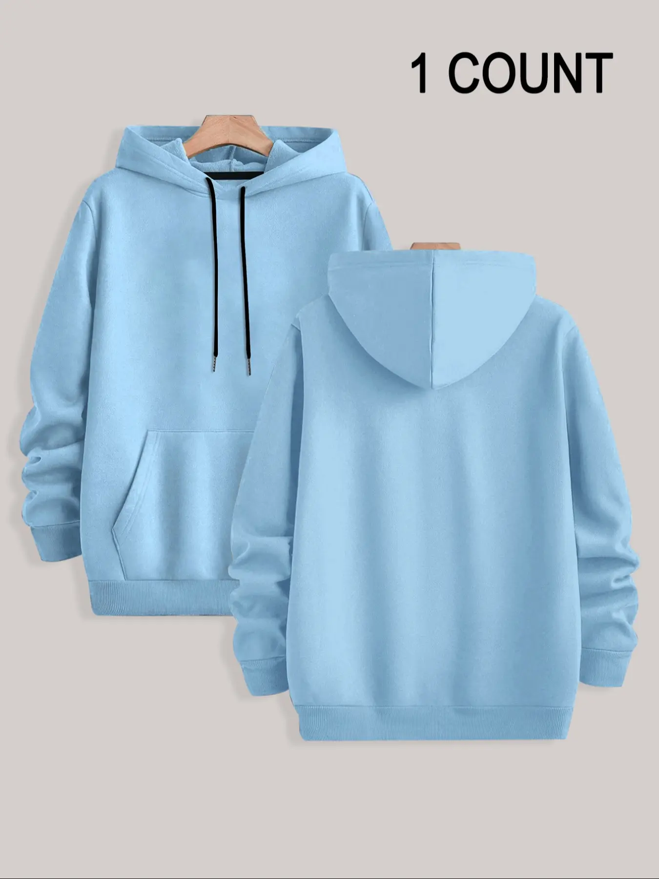Unisex Casual Loose Hooded Sweatshirt, Long Sleeve, Hoodies, Classic Solid Color Fleece Lined Pullover, Spring & Fall Fashion, Comfortable Fit