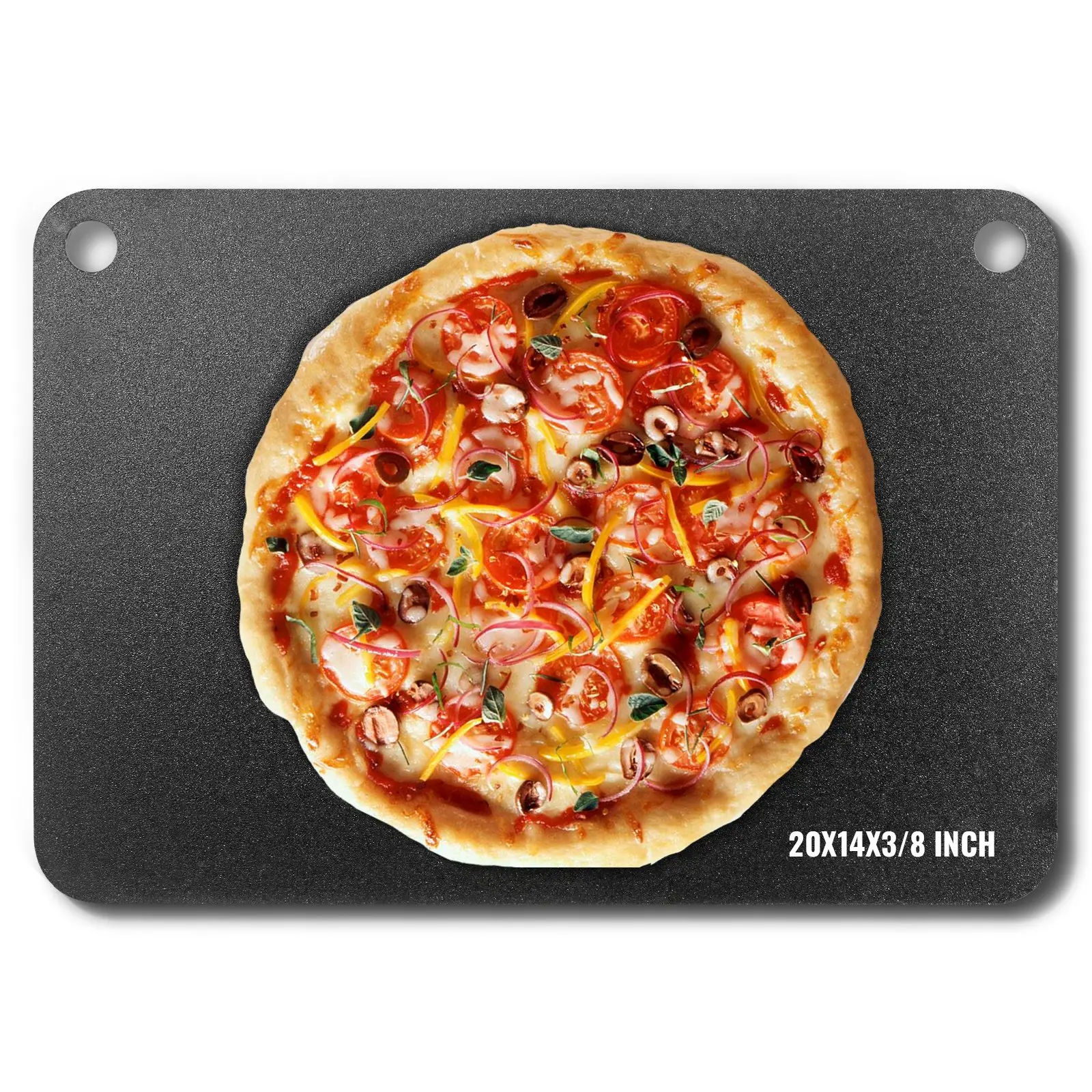 VEVOR Pizza Steel, 20x 14x 3/8 Pizza Steel Plate for Oven, Pre-Seasoned Carbon Steel Pizza Baking Stone with 20X Higher Conductivity, Heavy Duty Rustproof Pizza Pan for Outdoor Grill, Indoor Oven