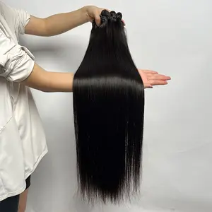 BELE Hair Straight Hair Bundle Peruvian Virgin Hair Weave Bundles 12a Grade Straight Human Bundles 1/3/4 Wholesale Bundles Deal Natural Black Color Real Hair Extensions For Women