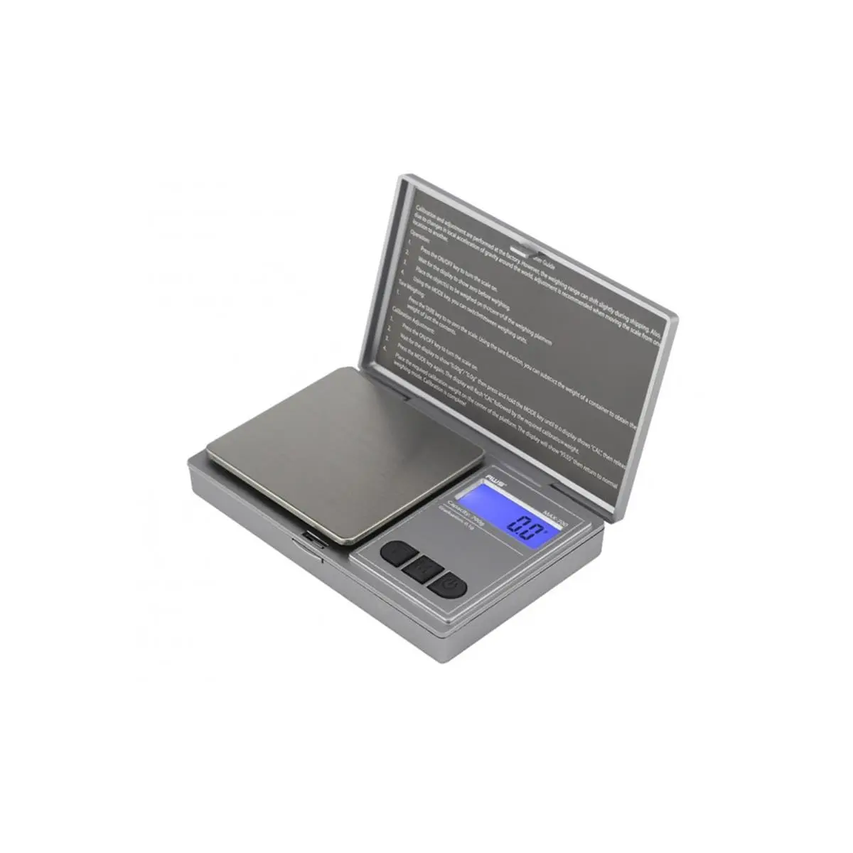 American Weigh Scales MAX-700-SIL 700 x 0.1 g Digital Pocket Scale - Silver, Handheld Digital Kitchen Scales, Mini Portable Kitchen Scales