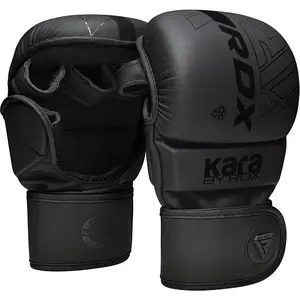 Gloves Sparring Grappling, Hybrid Open Palm Martial Arts Mitts Men Women, Maya Hide Leather Wrist Support, Cage Fighting Combat Sports Boxing Glove Training, Muay Thai, Punching Bag Kickboxing