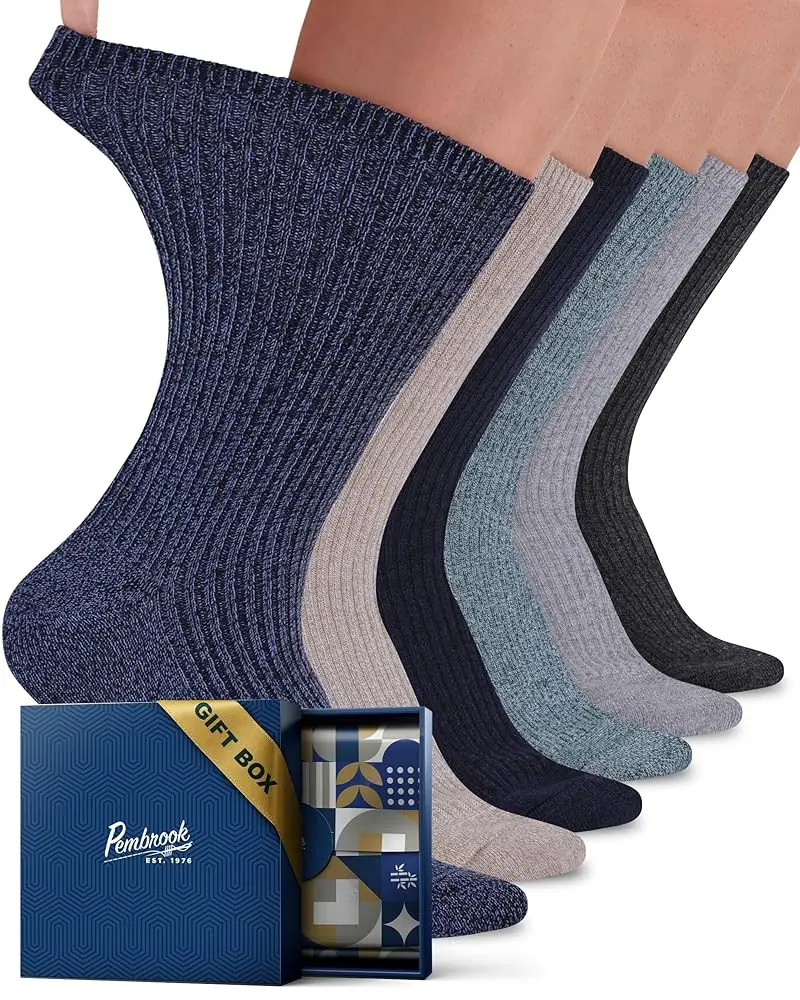 Gift Box: Dark Gray/Gray/Blue/Tan/Navy/Aqua - 6 Pa