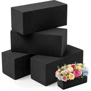 Black Floral  Blocks for Artificial & Dried ,  Floral  Blocks, Water Resistant Flower  Blocks, Dry Floral Foams for Artificial  (4, 9x2.99x2.99")