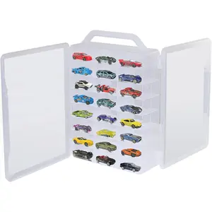 Double Sided Storage Case for Hot Wheels Storage with Carrying Handle, Portable 1/64 Scale Toy Cars Storage Box Compatible with 46 Matchbox Hot Wheels Storage, Case Only (1 Pack) Ngdiluxury