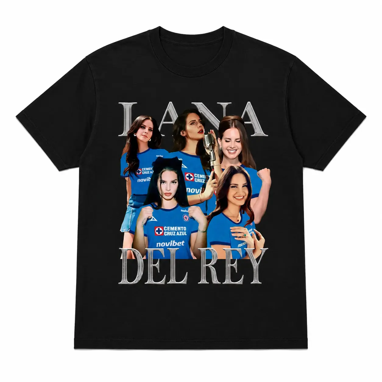 Women's Fitted Short-Sleeve 100% Cotton Casual Round Neck Unisex Soccer Team Tops, Lana X Model T-Shirt