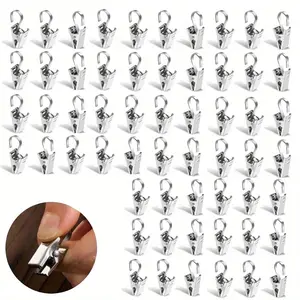 100Pcs/Set Stainless Steel Curtain Clips for Outside String Lights Party Decor Hanging Photo Camping Tents Arts Crafts Display,Christmas Party Gifts,Tools & Hardware