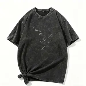 Stylish French Bulldog Line Art Tee – Comfortable Washed Short Sleeve T-Shirt for Summer Bulldog Fans