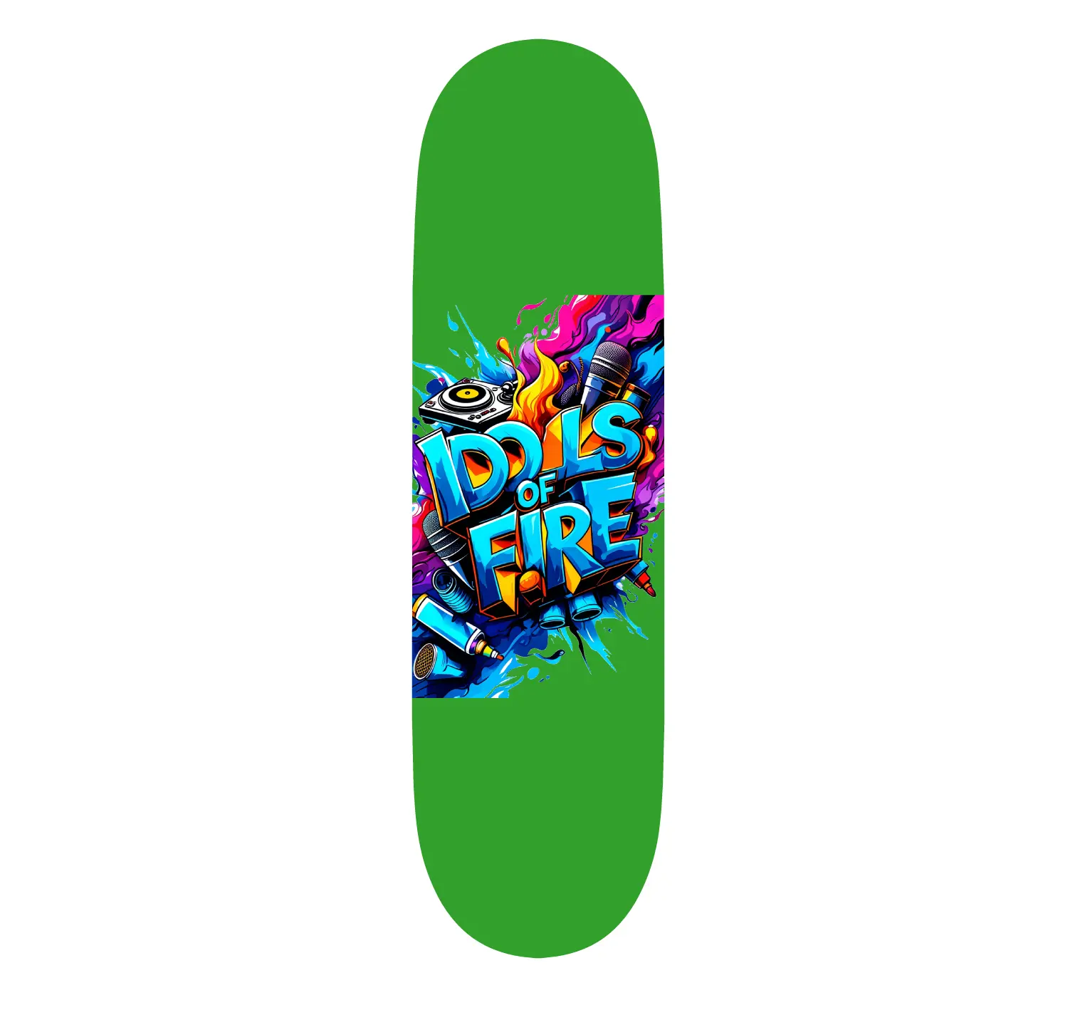 iOF SOUR APPLE Custom Skateboard Deck - Original Design with Unique Features and Features