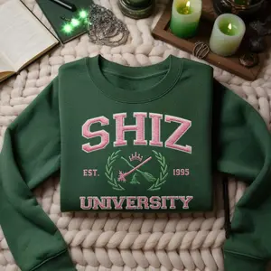 [Made in US] Embroidered Shiz University T-shirt Sweatshirt Hoodie, Changed For Good Wicked Embroidery Sweater, Wizard Musical Sweater, Defy Gravity Embroidered Gifts
