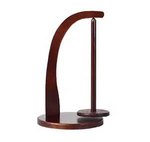 Wooden Yarn Spinner Holder, Walnut Color Rotating Yarn Ball Storage Organizer, Easy Glide Yarn Dispenser for Knitting Crocheting, Ideal Gift for Knitting & Crochet Lovers