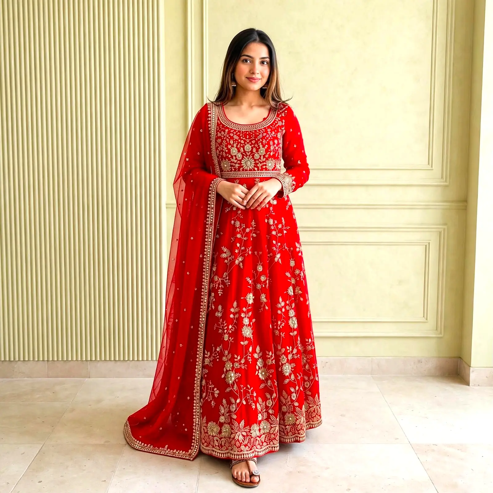 Floor-length Anarkali gown set Floor-length Anarkali gown set
