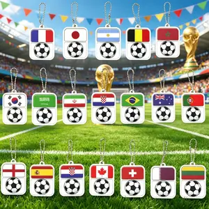 21pc Flag Clicker Set, Stress Relief Soccer Ball Spinner, Fan Party Gift, Sports Supporter Souvenir, Creative Memorial Gift for Fans