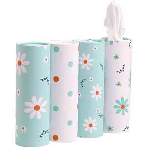 Tissue Holder with Facial Tissues Bulk - 4 PK  Tissues Cylinder, Tissue Holder for , Travel Tissues for  Cup Holder, Refill  Tissue Box Round Container