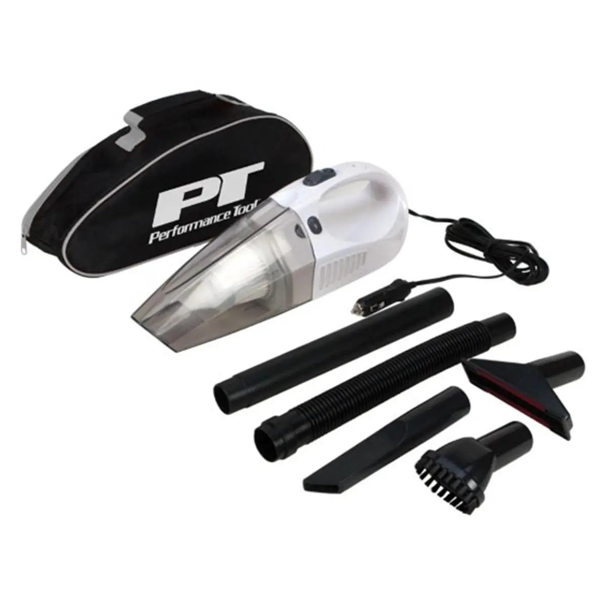 212 MAIN 12V Compact Vehicle Plug-Corded Portable Automotive Vacuum Cleaner, High-Powered Suction, HEPA Filter, Adjustable Cord Length