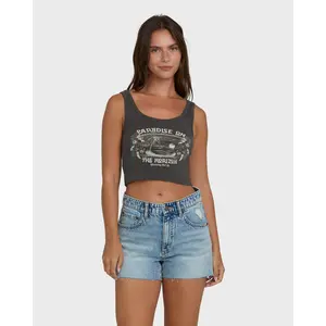All Day Paradise Tank Top - Off Black