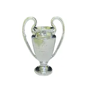 Champions League Trophy with Free and Blue Ribbons Sports Themed Room Decoration Ideal Gift for Halloween Easter Valentine's Day  Father's Day