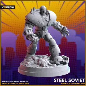 Crimson Dynamo 40mm Scale Character Minifigure - Crisis Protocol Proxy, 3D-Printed Resin Collectible Edition (C27), 3D-Printed Resin Miniatures, Collectible Edition Miniatures