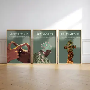 Set of 3 Black Christian Girl Wall Art, Scripture Print, Bible Verse Wall Art, DIGITAL DOWNLOAD, Girl Room Decor, Christian Wall Print