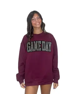 Gildan GameDay Sweatshirt for Women - Sequin Embellished Crewneck - Casual Team Spirit Top - High-Quality Material - Fits True to Size