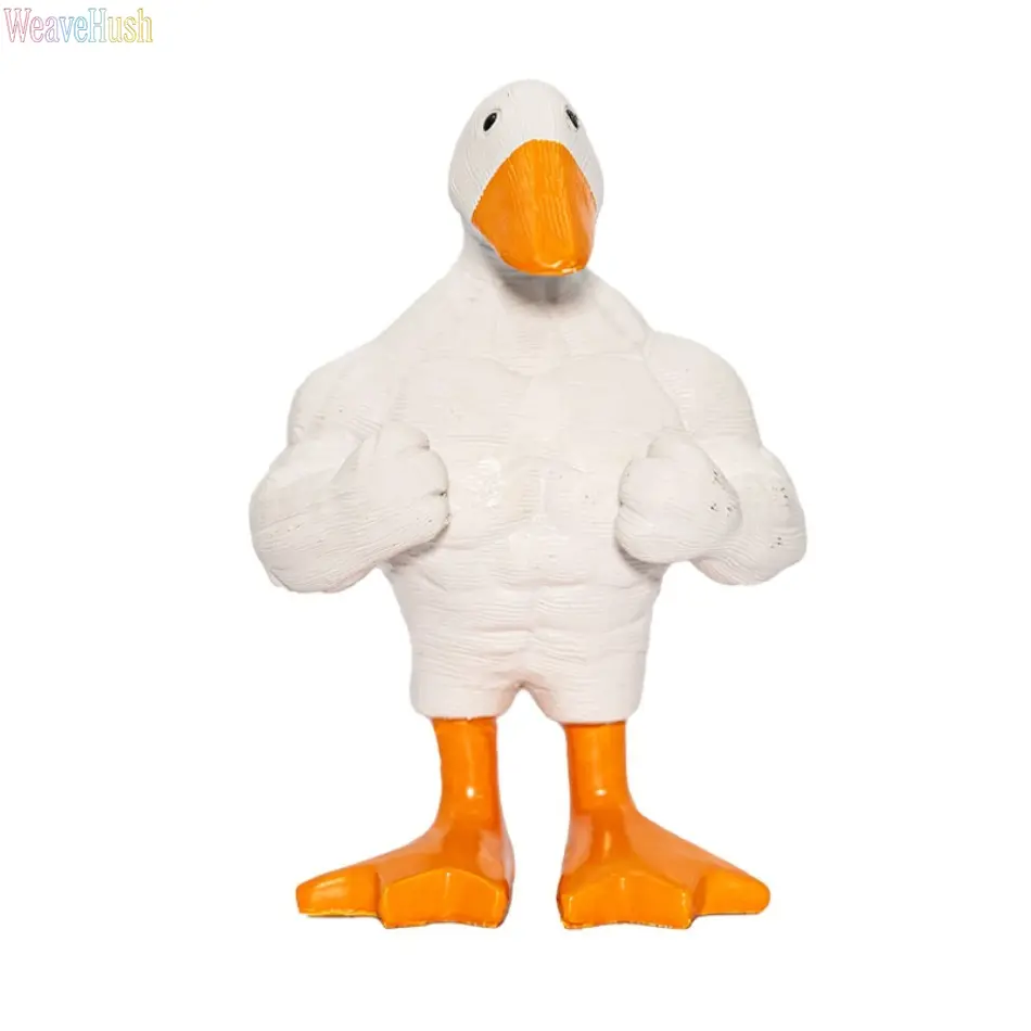 Funny Resin Duck Refrigerator Magnet, Cute Hercules Look Figurine, Magnetic Item for Home Office Desk & Indoor Decor, Fridge Magnets, Cute Duck
