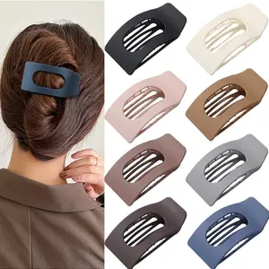 8 Pack Large Matte Rectangle Hair Clips for Women - No-Slip Claw Clips for Thick & Thin Hair, Strong Hold Square Accessories, Lay Flat Design for Work & Everyday Styling Hair Claws