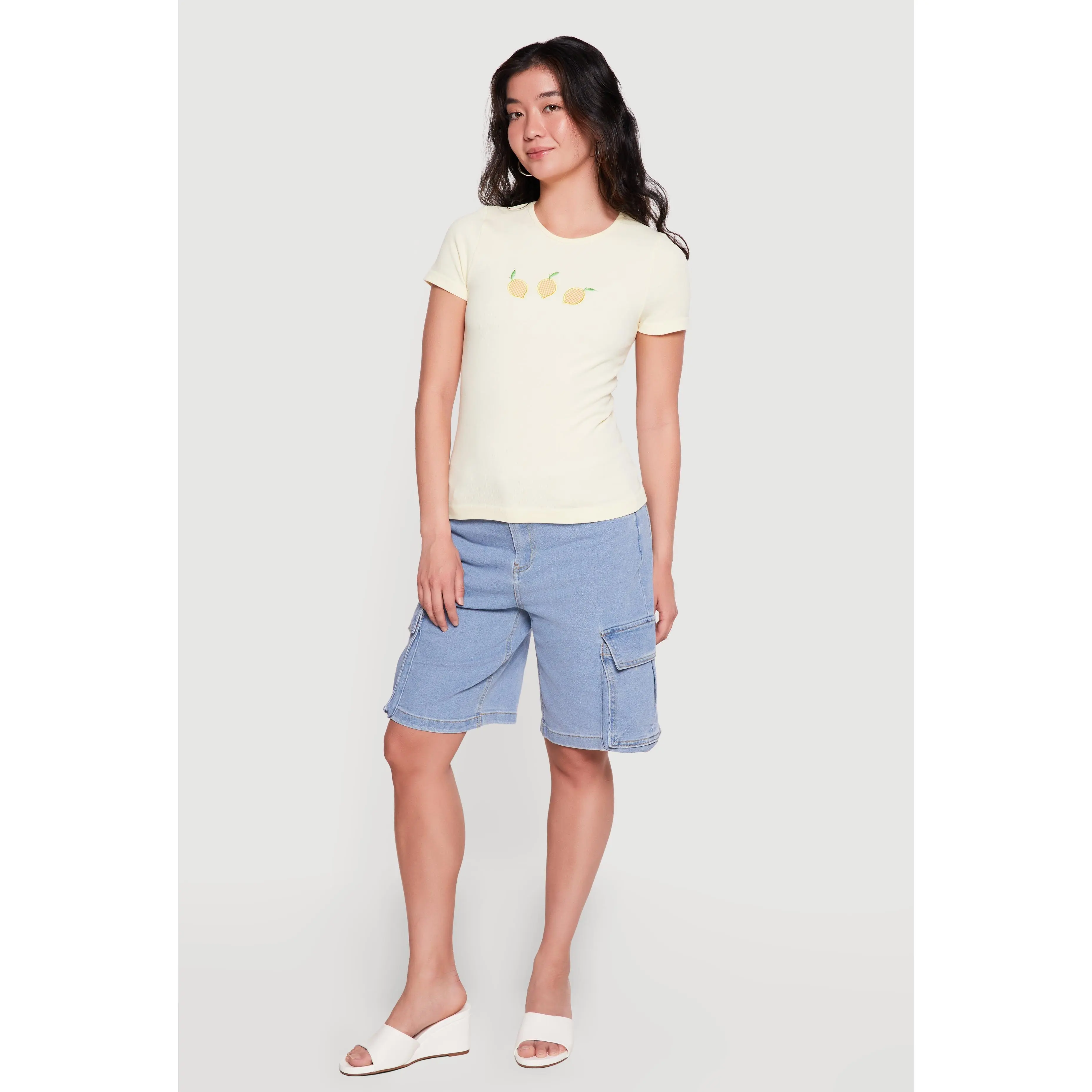Seamless Compression Rib Knit Fruit Graphic Tee