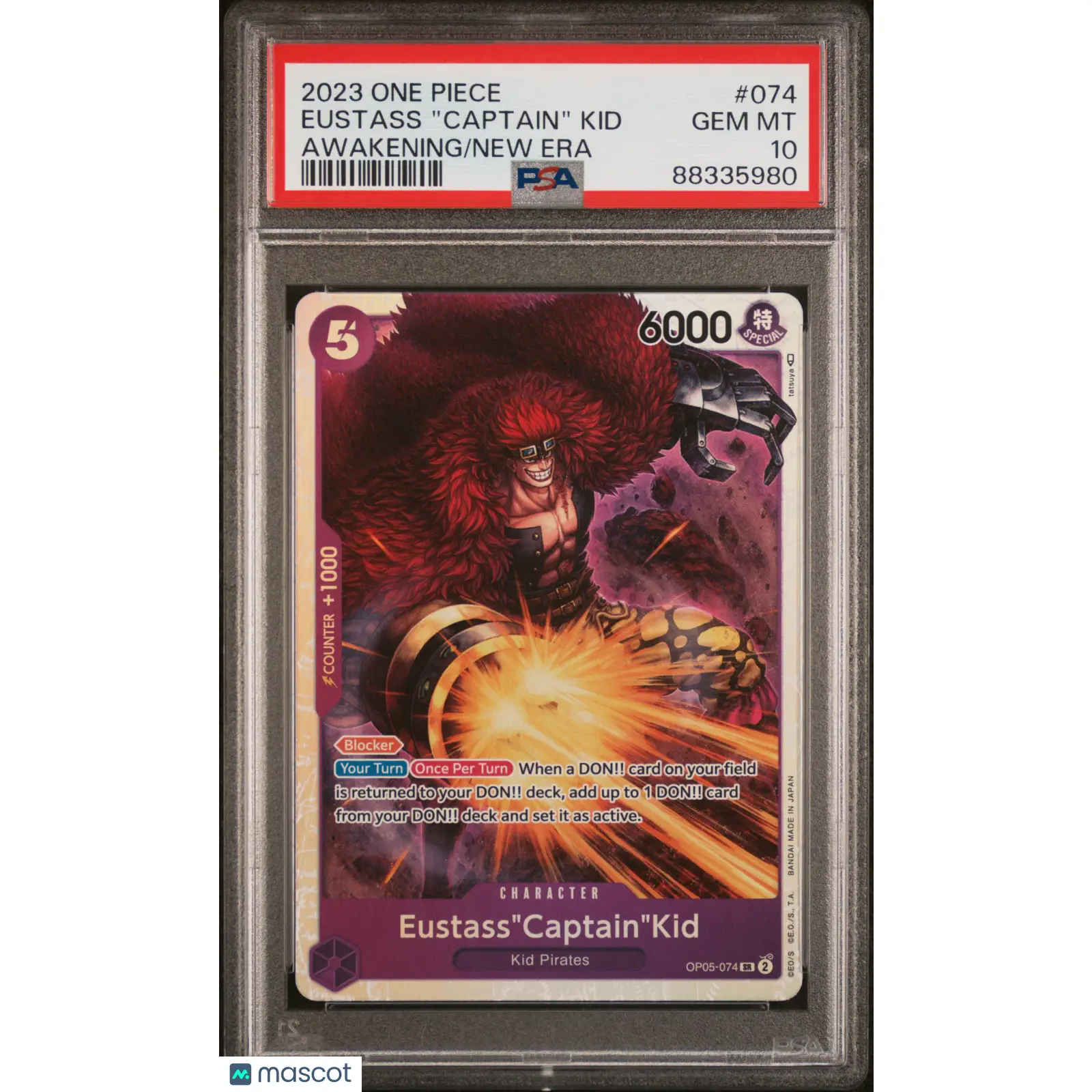 PSA 2023 One Piece Eustass "Captain" Kid #074 OP 05 Awakening of the New Era 10