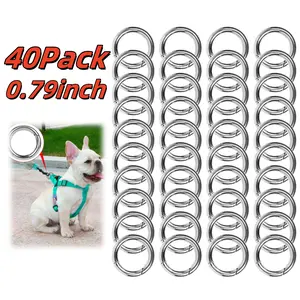 Zinc Alloy Round Snap Hooks 40-Pack 0.79in Silver Spring Snap Rings for Keychains, Bags, and DIY Crafts - Strong Split Ring O-Rings with Easy Open Design - Home Improvement.