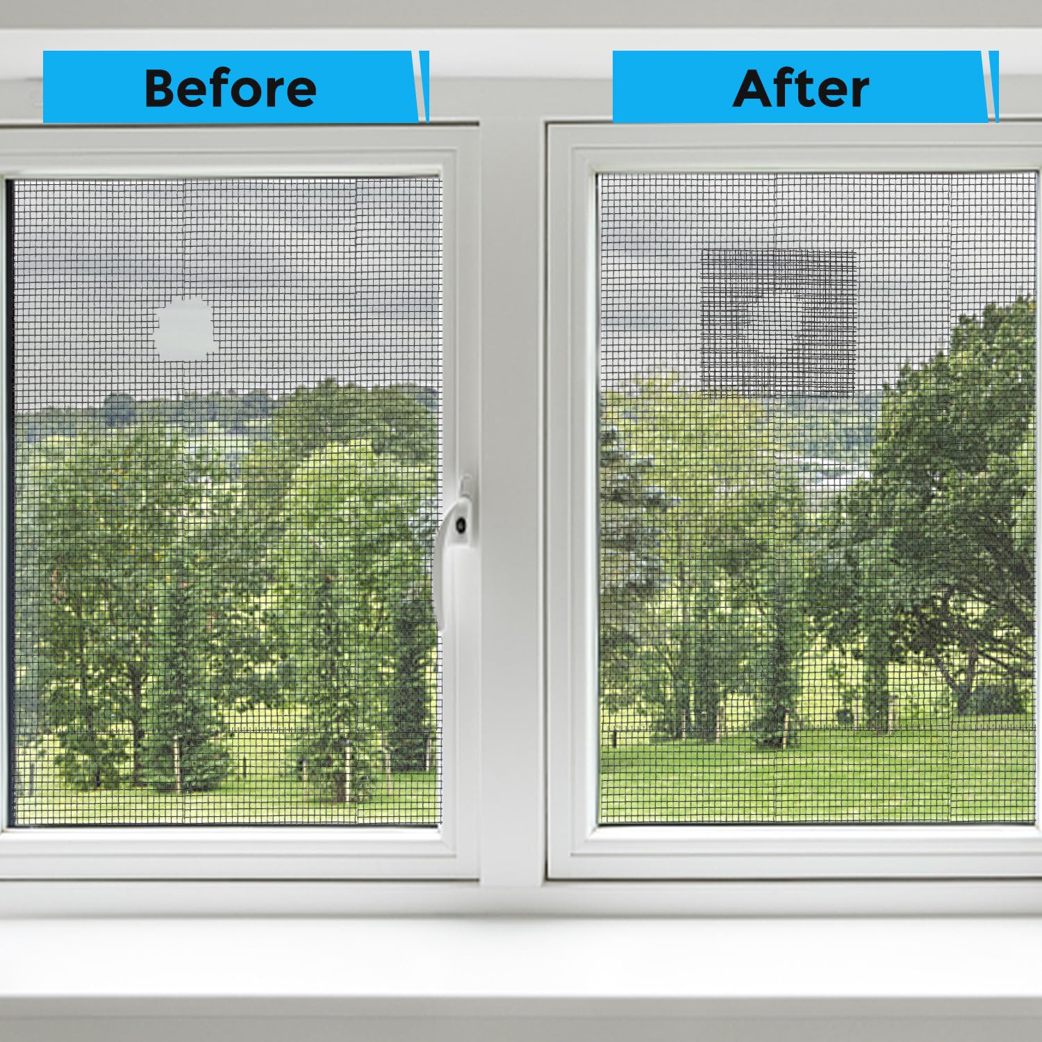 2in x 30FT Screen Repair Tape – Black Fiberglass Adhesive Mesh Patch for Window Door Screen Fix Kit