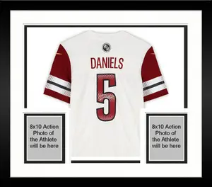 Framed Jayden Daniels Washington Commanders Autographed Nike White Vapor Fuse Limited Jersey - Fanatics Authentic Certified