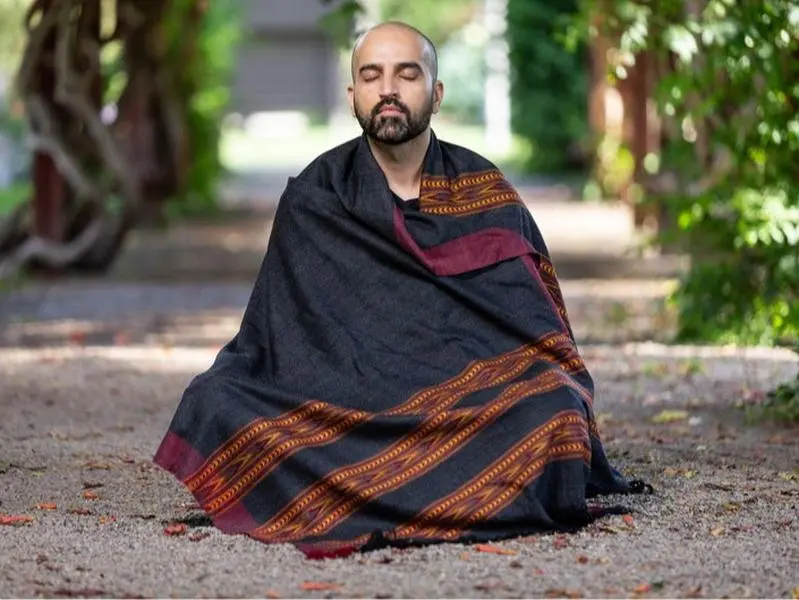 Meditation Shawl or Meditation Blanket, Wool Shawl/Wrap, Oversize Scarf/Stole, Ethically Sourced, Fair Trade. Unisex. Large (Truth)