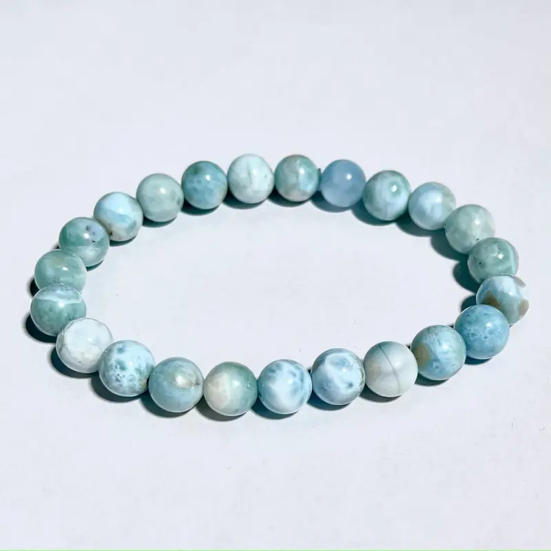 Larimar Bracelet Dominica: Semiprecious Stone Bracelet & Anklet, Length 7-7.5 Inches