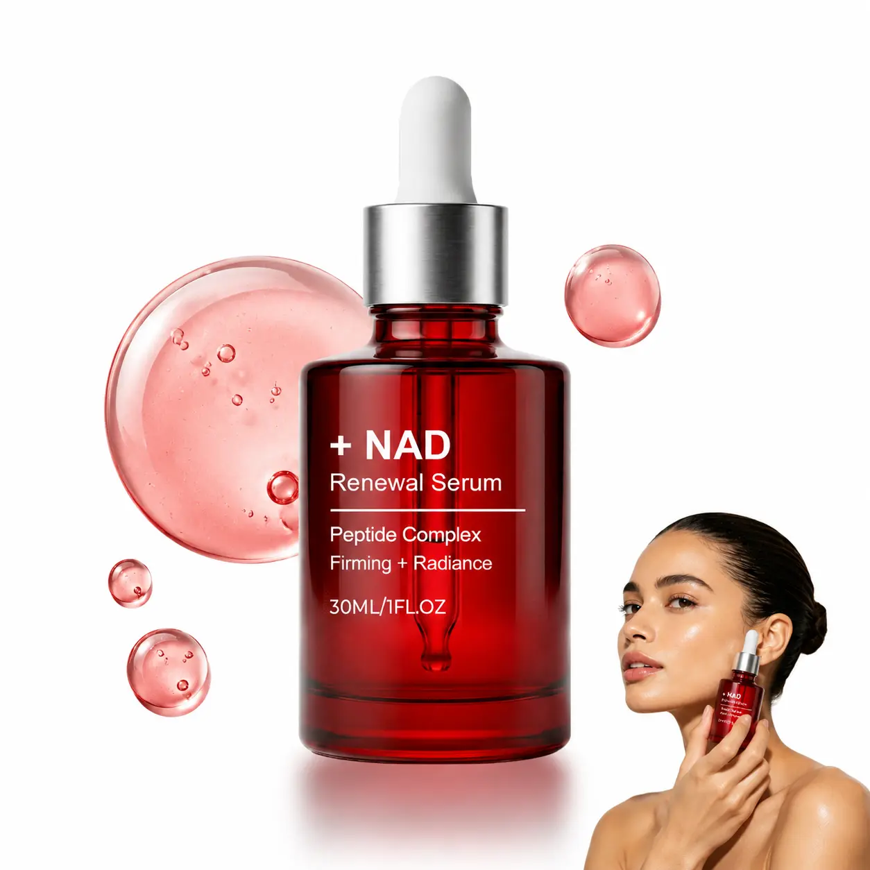 NAD+ EGF Firming Serum | NAD+, EGF, Collagen Extract, Anti-aging, Plumping, Radiance Boosting Serum | Cares for Look of Fine Lines, Skin Elasticity & Firmness For Youthful-looking Skin (30ml / 1.01 fl. oz.) | Korean Skincare