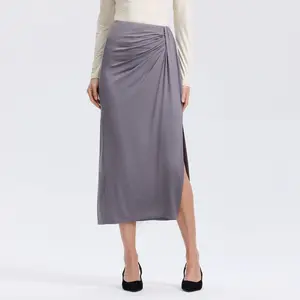 Women's Twisted Maxi A-Line Skirt - A New Day Smoked Pearl S