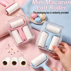 Mini Dust Removal Roller Set - 1 Handle + 3 Refills, Strong Adhesive for Pet Hair, Lint & Dust. Easy Reusable, No Electricity. Perfect for Clothes, Carpets, Car Seats, Furniture, Pet Beds. Essential for Pet Owners. Portable & Efficient.