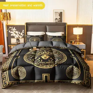 3-Piece Bedding Set with Medusa Pattern, Soft and Warm, Modern Design, Suitable for All Seasons, Bedroom, Guest Room, Home, Dormitory