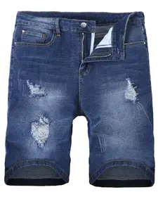 Men's Slim Fit Ripped Denim Shorts, Casual Street Style Mid-Waist Jeans, Perfect for Summer, Fashionable Comfort Design