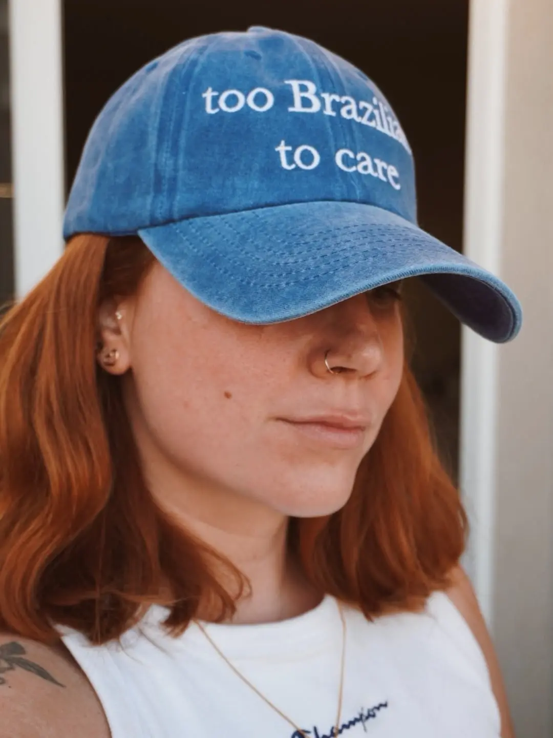 Too Brazilian to Care Embroidered Dad Hat