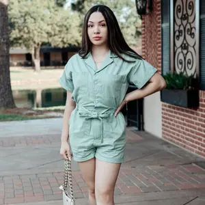 Charlotte Button Up Utility Romper