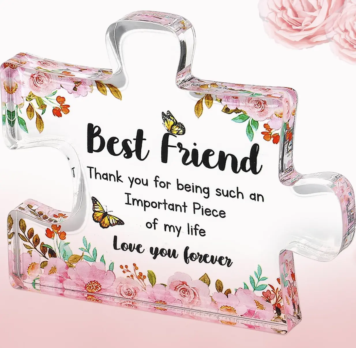 Acrylic Plaques Gifts for Best Friend, Friendship Gifts for Women Men, Friend Christams Birthday Gift, Acrylic Puzzle Desk Decor